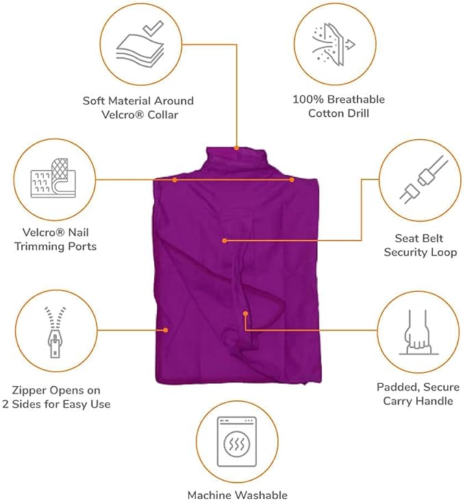 Cozy Comfort Carrier - Small Lavender Pet Carrier and Cat Carrier Soft for Grooming, Vet Visits, Medication Administration, Dental Care, and Nail Trimming