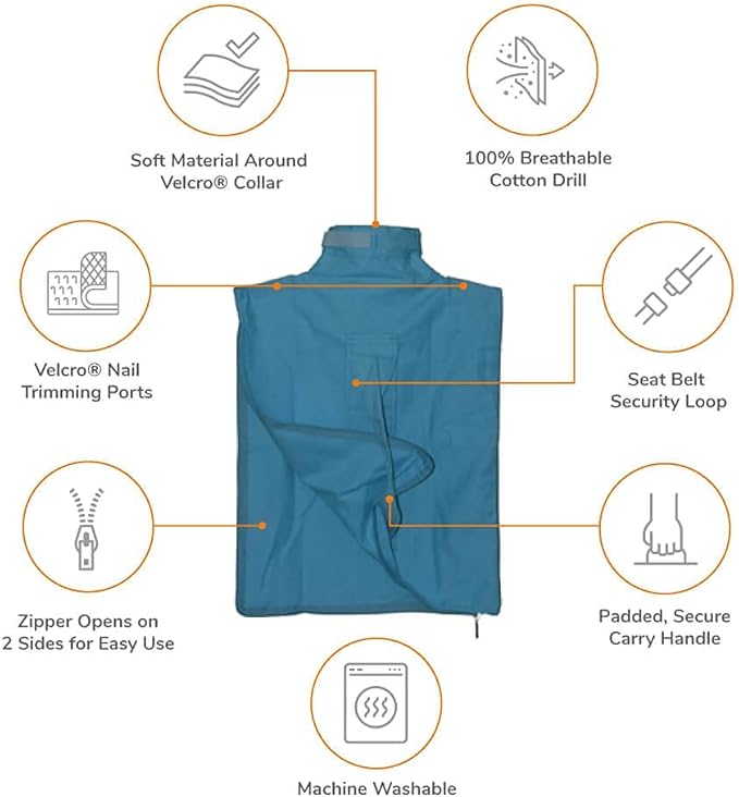 Cozy Comfort Carrier - Small Light Blue Cat Carrier Soft and Pet Carrier Administration, Grooming, Vet Visits, Dental Care, and Nail Trimming