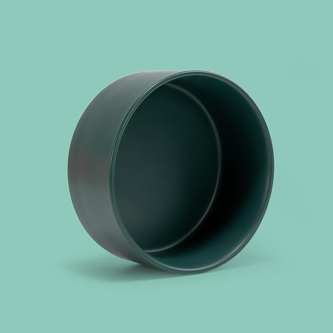 SPUNKYJUNKY 42OZ Ceramic Dog and Cat Bowl, Modern Cute Weighted Food Water Bowl for Replacement Green (1 Pack)