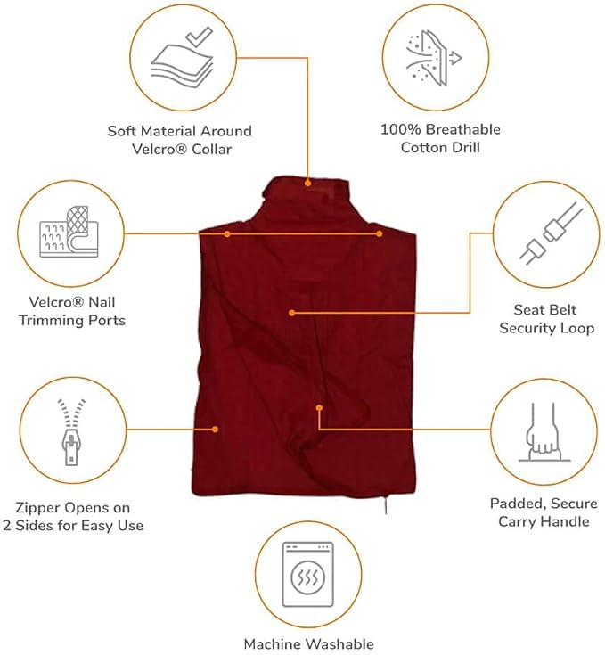 Cozy Comfort Carrier - Extra Large Red Cat Carrier Soft and Pet Carrier for Nail Trimming, Vet Visits, Medication Administration, Dental Care, and Travel