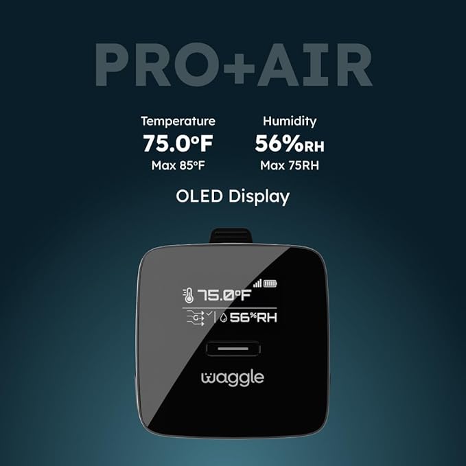 Waggle RV Pet Monitor - Real-time Temperature, Humidity, GPS Geofence Alerts | Air Quality Index | 4G Multi Carrier | Unlimited SMS, Email, App Alerts | RV Power Loss Alerts