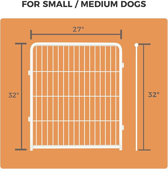 FXW Homeplus Unleashed Indoor Dog Playpen - Stress-Free and Safe Play, Heavy Duty 32 Inch 2 Panels Dog Pen for Puppy and Small Dogs, White│Patented
