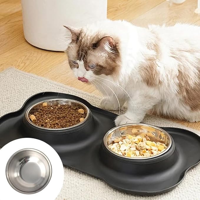 6Pcs Stainless Steel Cat Food Bowls, 5.5 Inch Small Metal Pet Bowl
