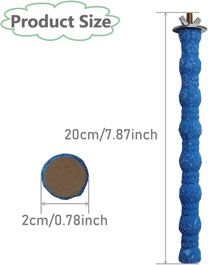 kathson Bird Perch Parrot Stand Cage Accessories Natural Wooden Stick Paw Grinding Rough-surfaced Chew Toy for Cockatiels,Cockatoo,Lorikeet,Conure,Parakeet 3 Pack (Random Color,7.9inch)