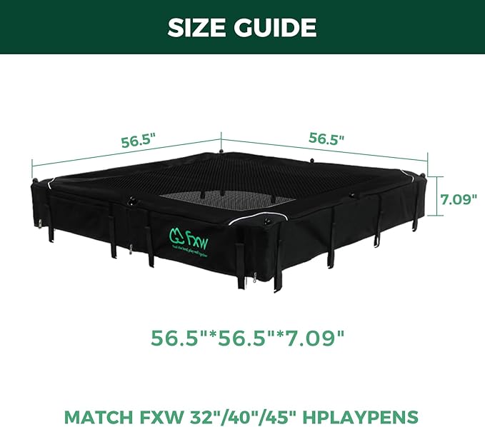 FXW Homeplus Unleashed Indoor Dog Playpen - Stress-Free and Safe Play, Heavy Duty 32 Inch 8 Panels with Playpen Cover for Small and Medium Dogs, Black│Patented