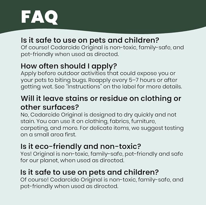 Cedarcide Original: Eco-Friendly Bug Spray - Repel & Kill Fleas, Ticks, Mosquitoes, Mites, Ants & Chiggers - for use on People, Pets & Home - Natural Cedar Oil - Pint