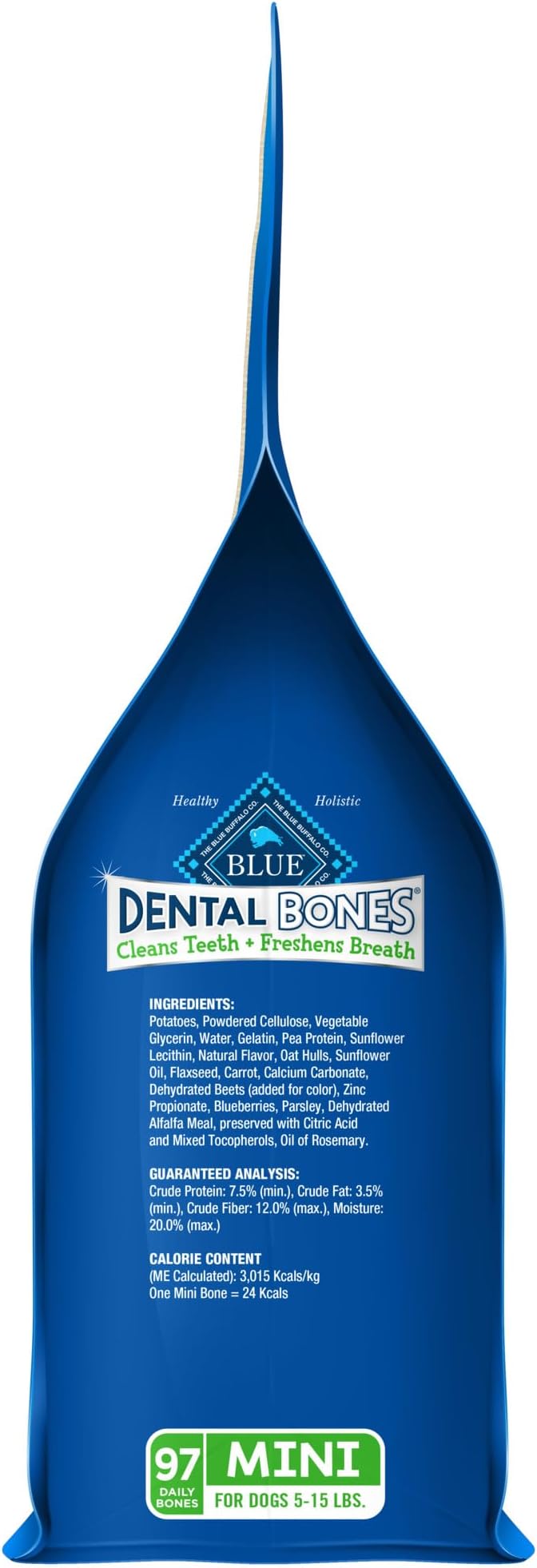 Blue Buffalo Dental Bones Mini Natural Dental Chew Dog Treats Bag Value Pack