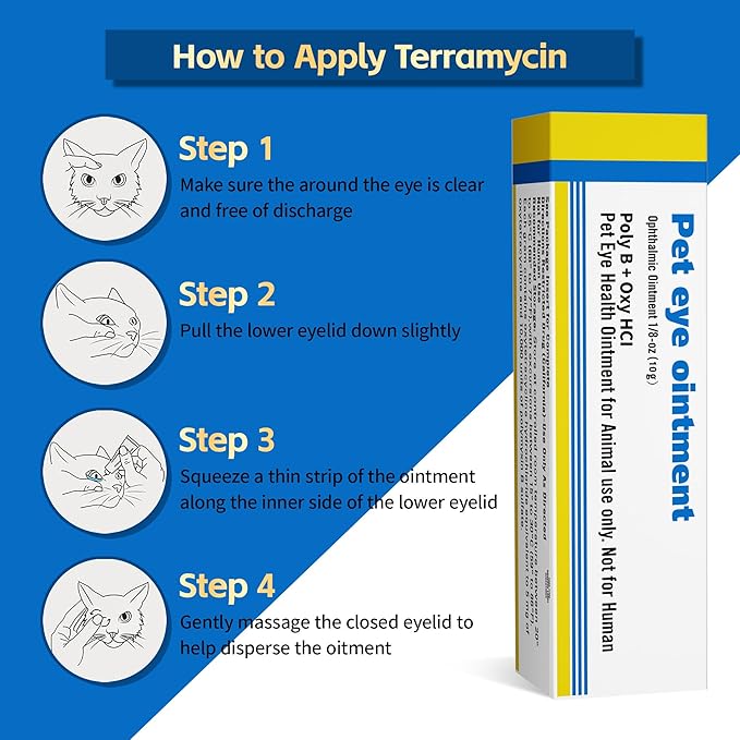 Pet Eye Health Ointment for Dogs, Cats, Cattle, Sheep, Horses, Birds and Puppies, Kitten - 1 Tube 0.35 oz /10g