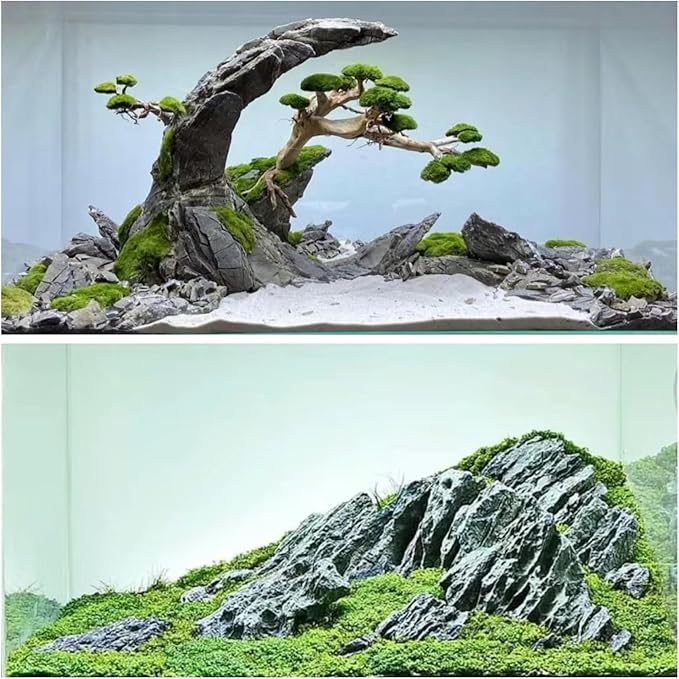 kecilke Seiryu Stones Aquarium Rocks Hardscape Stone for Aquariums, Fish Tanks, Bonsai, Terrariums, Wargaming Dioramas, Indoor or Outdoor Gardens(11lb 2-7inches)
