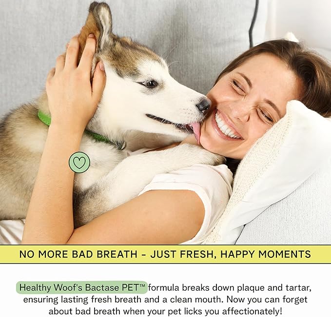 Dental Powder for Dogs - Complete Oral Care Bone Broth, Dog Teeth Cleaning Powder, Tartar Remover, Fresh Breath, Sensitive Stomach Support, No Brush Dental Care, 4.2 oz, 60 Scoops