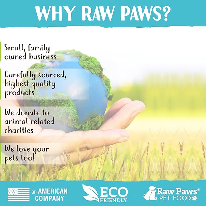 Raw Paws Signature Blend Pet Food for Dogs & Cats - Turkey Recipe, 1-lb Rolls (10 Pack) - Made in USA Frozen Turkey Roll Dog Food - Refrigerated Log Dog Food - Raw Frozen Food for Dogs