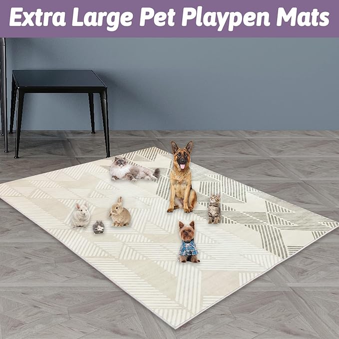 VCEPJH Extra Large Rabbit Cage Liner Reusable 63 inch Washable Bunny Floor Mat Soft Animal Bedding Cage Flooring Pads Non-Slip Pet Rug for Indoor Dogs Puppy Cats Totoro Ferret