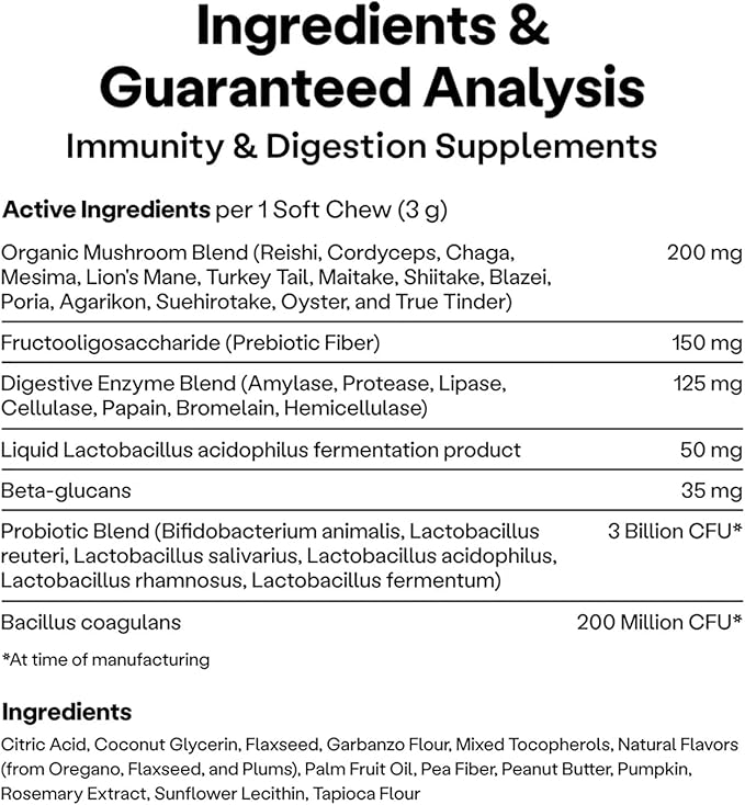 Wild Earth Dog Supplements, Soft Chews for Digestion & Immune Support, with Prebiotics, Probiotics & Enzymes, Veterinarian-Developed, Vegan