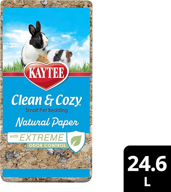 Kaytee Clean & Cozy Natural Paper with Extreme Odor Control Bedding, Made with 100% Recycled Paper