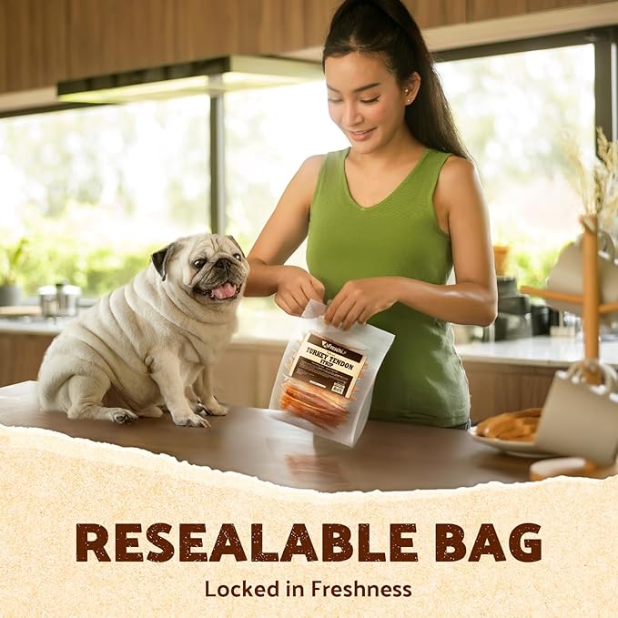 AFreschi Turkey Tendon Variety Pack (S) 8 oz, USA-Sourced Turkey Tendon, All Natural Puppy Chew, Hypoallergenic, Rawhide Alternative