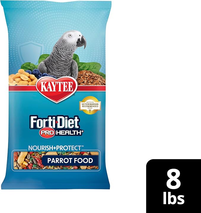 Kaytee Forti-Diet Pro Health Pet Parrot Bird Food, 8 Pound