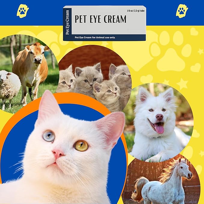 Pet Eye Cream for Cats, Dogs and All Pets 1/8oz - 3.5g Tube