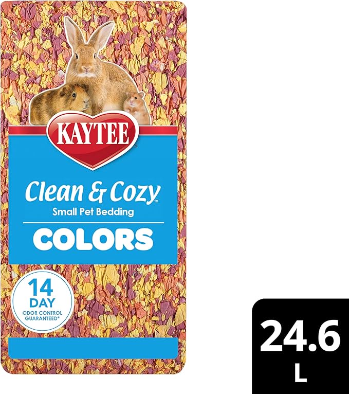 Kaytee Clean & Cozy Colors, Small Animal Bedding with Extreme Odor Control, Sunset, 24.6 Liters