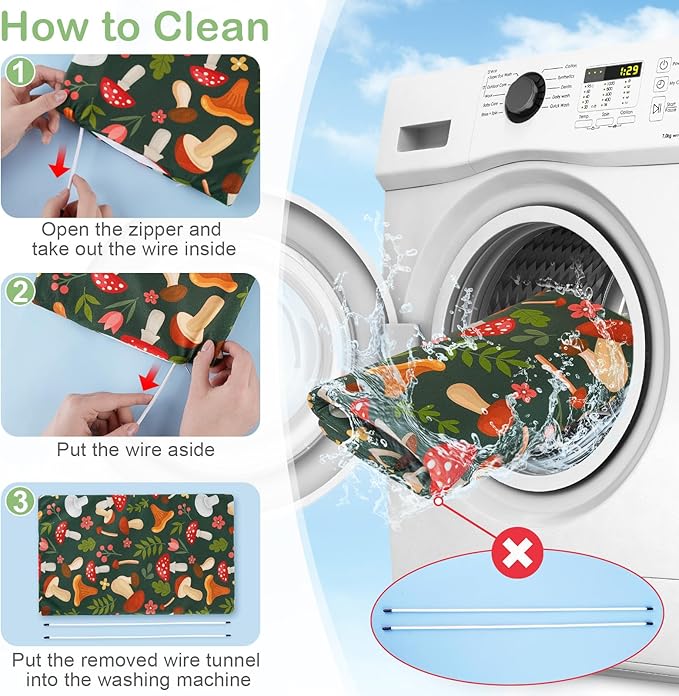 Bienbee Guinea Pig Tunnel, Guinea Pig Hideout, Washable Rabbit Tunnel and Bunny House, Rabbit Toys in Cages for Guinea Pig Bunny Rabbit Small Animal Green Mushroom