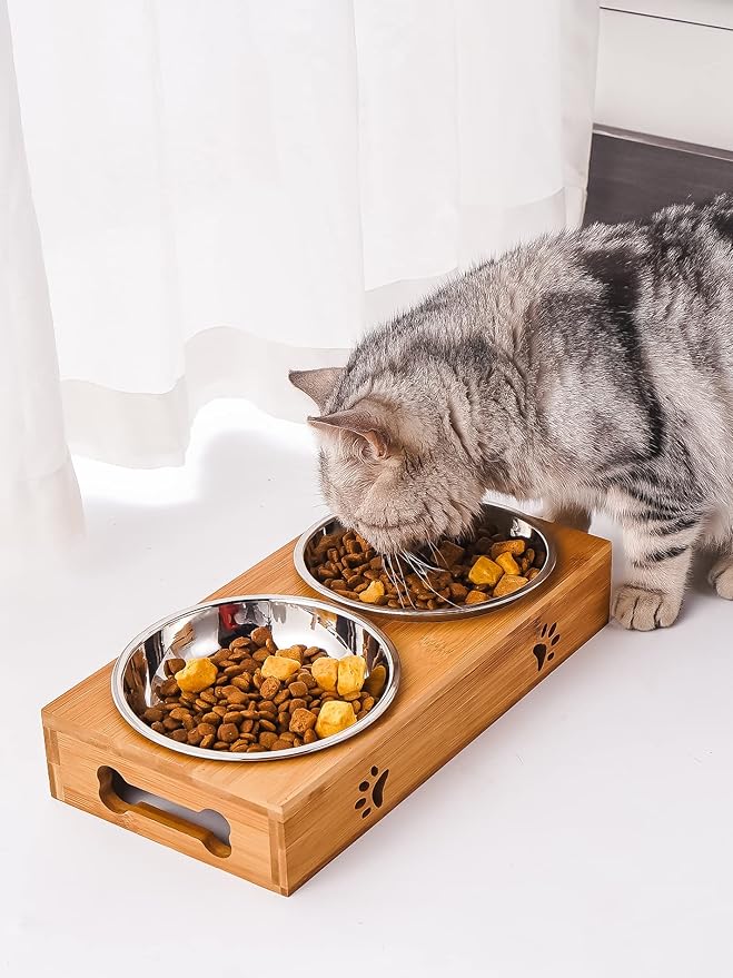 VENTION Stainless Steel Cat Bowls, Whisker Fatigue Cat Bowl, Metal Cat Dishes, Shallow Cat Food Dish