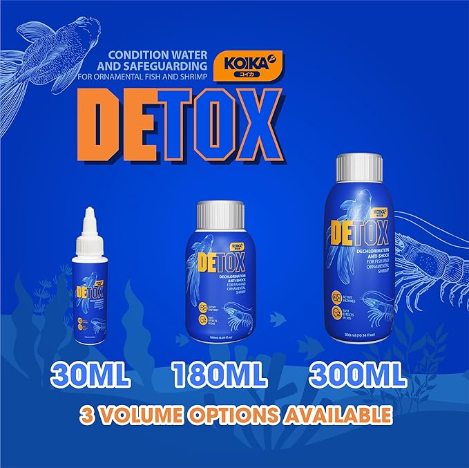 KOIKA Aquarium Water Conditioner and Dechlorinator, Anti-Shock for Fish & Ornamental Shrimp (180ml (6.08 fl oz))