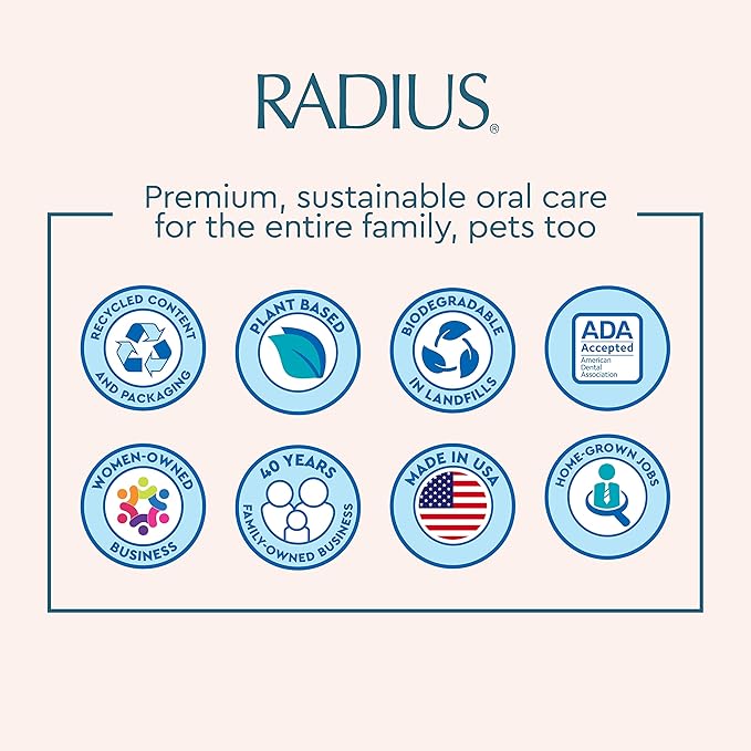 RADIUS USDA Organic Dental Solutions Adult Kit 2 Units, Includes 1 Dog Toothbrush & 1 0.8oz Toothpaste, Firm Bristle & Non Toxic Toothpaste for Dogs, Designed to Clean Teeth, Xylitol Free