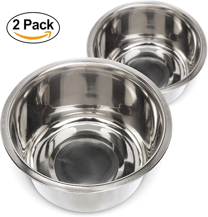 Neater Pet Brands 5 Cup (40 oz.) Stainless Steel Dog Bowls, Set of 2 Neater Feeder Replacement Bowls (Medium Deluxe Model), Dog Food Bowl & Water Bowl, Dishwasher Safe Metal Dish for Medium Dogs