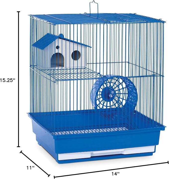 Prevue Hendryx SP2010B Two Story Hamster and Gerbil Cage, Blue,Small