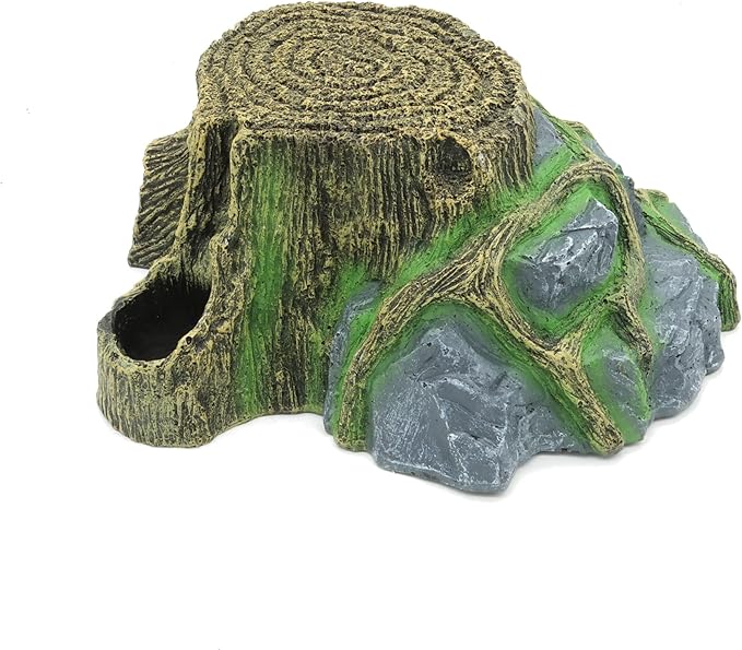 JIHAQUA Resin Large Turtle Tank Accessories Reptile Hideouts Cave Habitat Decor for Gecko Leopard Lizards Toad