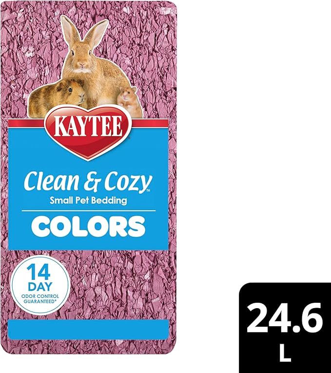 Kaytee Clean & Cozy Colors, Small Animal Bedding with Extreme Odor Control, Plum, 24.6 Liters
