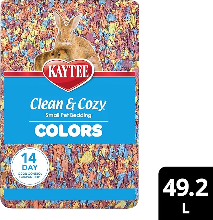 Kaytee Clean & Cozy Colors, Small Animal Bedding with Extreme Odor Control, Kaleidoscope, 49.2 Liters