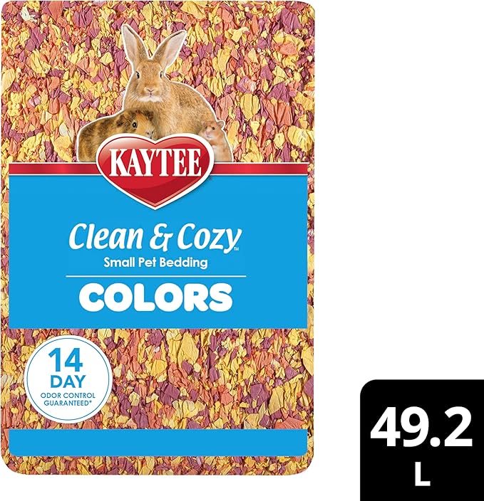Kaytee Clean & Cozy Colors, Small Animal Bedding with Extreme Odor Control, Sunset 49.2 Liters