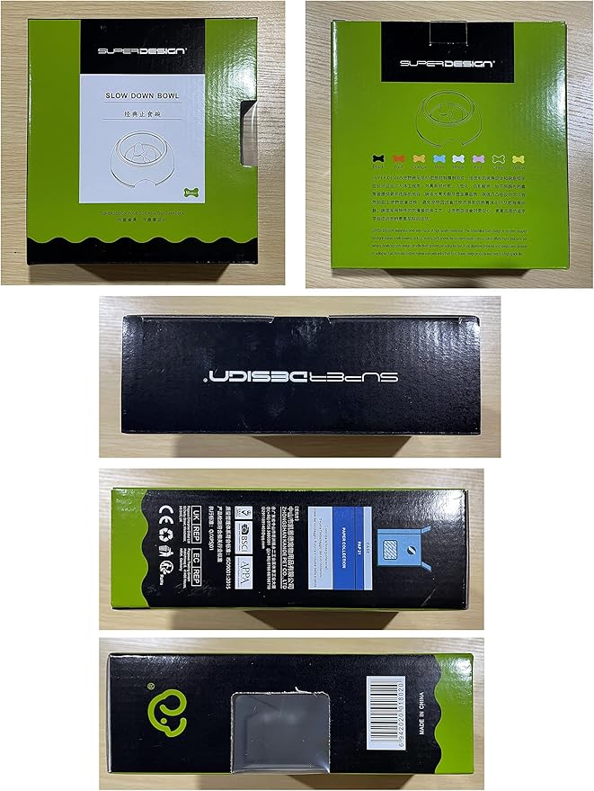 SUPERDESIGN Slow Feeder Dog Bowl Cat Bowl 1/2 Cup Slow Feeding Dog Bowl for Small Medium Breed Anti Gulping Healthy Eating Interactive Bloat Stop Fun Alternative Non Slip Puzzle Dog Food Bowl, White