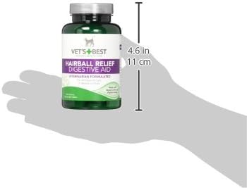 Vet’s Best Cat Hairball Relief Digestive Aid, Vet Formulated Hairball Support Remedy, Hairball Relief for Cats, Classic Chicken Flavor, 60 Chewable Tablets