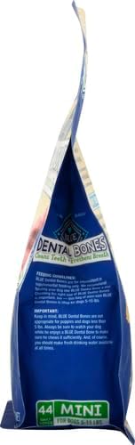 Blue Buffalo Dental Bones Mini Natural Dental Chew Dog Treats Bag, 12oz. Bag
