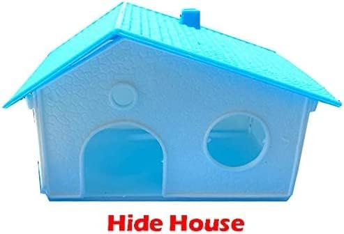 Large Muli-Level Hamster Mansion Mouse Habitat Gerbil Home Mice Rodent Rats Small Animal Critter Home Cage Expandable and Customizable with Hide House Food Dish Running Wheel Water Bottle