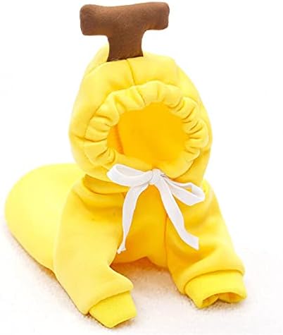 Warm Dog Winter Clothes Cute Fruit Dog Coat Hoodies Fleece Pet Dogs Costume Jacket for French Bulldog Chihuahua Ropa para Perro(Yellow,XXL)