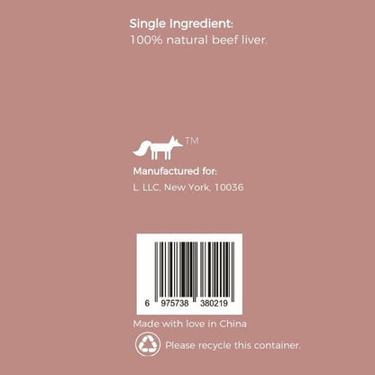 BLACK FOX Freeze-Dried Beef Liver Training Treats for Dogs and Cats | 260 Treats, 4oz, Single Ingredient, Raw Healthy, All Natural, Human Grade, Recyclable Packaging