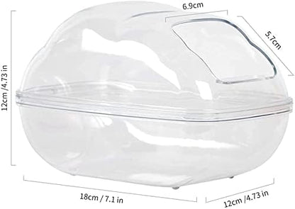 BUCATSTATE Sand Bath Container for Hamster Large Transparent Hamsters Toilet with Scoop Dwarf Sandbox Dust Bathtub Small Animals Bathroom Hamster Cage Accessories (Transparent, Large)