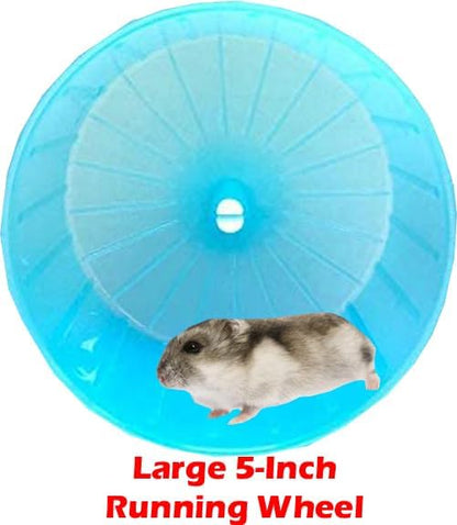 2 Levels Habitat Hamster Home Rodent Gerbil Mouse Mice Rat Wire Cage with Complete Set of Accessories (18" L x 12" W x 15" H, Blue)