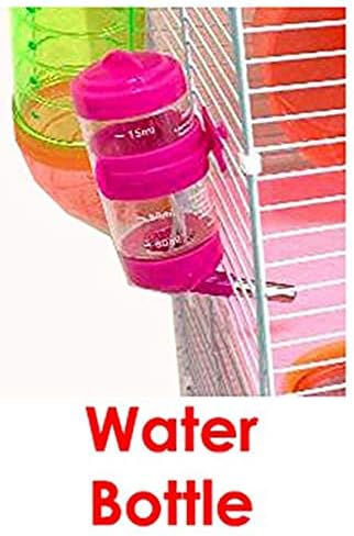 Pink Large Multi-Floors Hamster Mansion Mouse Habitat Gerbil Home Rat House Small Animal Critter Home Cage with Hide House Exercise Running Wheel Food Dish Water Bottle Deep Base