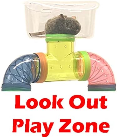 Large Twin Tower Habitat Hamster Home Rodent Gerbil Mouse Mice Rat Wire Animal Cage Long Crossover Tube (18.5" L x 14.5" W x 23" H, White)