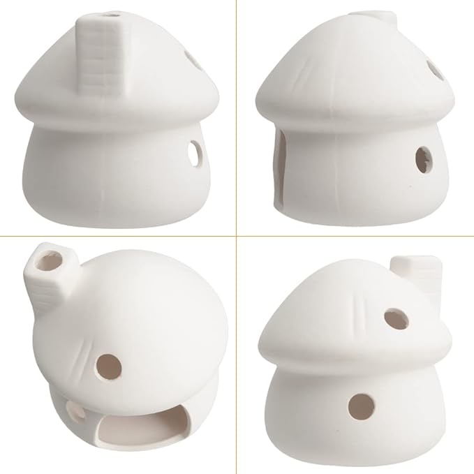 Fish Tank Decor Mushroom House Aquarium Decorations, Betta Bed Fish Tank Caves/Shrimp Cave/Toad House for Shrimp Betta Goldfish and Reptiles Rest Breed Hiding - White