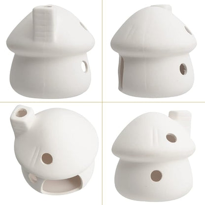 Fish Tank Decor Mushroom House Aquarium Decorations, Betta Bed Fish Tank Caves/Shrimp Cave/Toad House for Shrimp Betta Goldfish and Reptiles Rest Breed Hiding - White