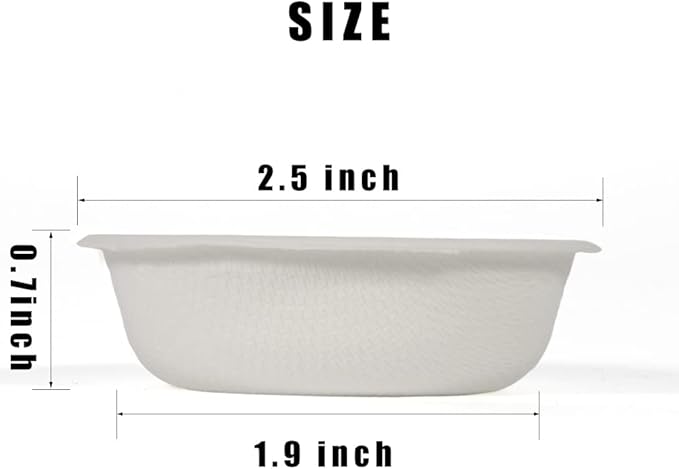 100Pcs Biodegradable Crested Gecko Food Cups, 1oz Reptile Feeding Dish