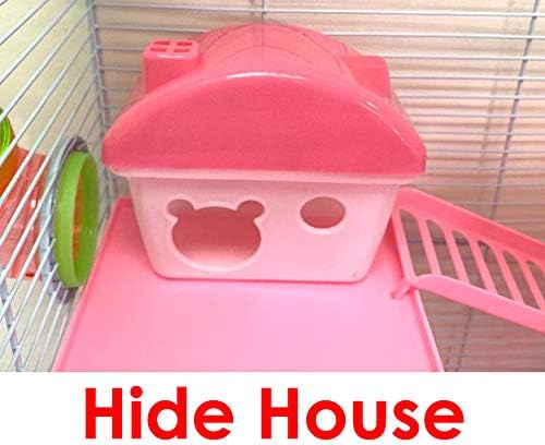 Pink Large 5-Levels Hamster Habitat Rodent Gerbil Mouse Mice Rats Animal Critters Home Cage Includes Complete Set of Accessories