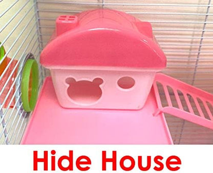 Pink Large 5-Levels Hamster Habitat Rodent Gerbil Mouse Mice Rats Animal Critters Home Cage Includes Complete Set of Accessories