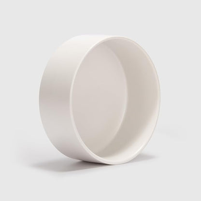 SPUNKYJUNKY 42OZ Ceramic Dog and Cat Bowl, Modern Cute Weighted Food Water Bowl for Replacement White (2 Pack)