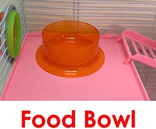 Pink Large Twin Tower 5-Floor Habitat Hamster Mansion Rodent Gerbils Mouse Mice Small Animal Home Cage with Top Crossing Tube Tunnel Expandable and Customizable