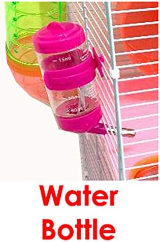 Pink Large Twin Tower 5-Floor Habitat Hamster Mansion Rodent Gerbils Mouse Mice Small Animal Home Cage with Top Crossing Tube Tunnel Expandable and Customizable